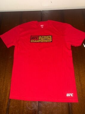 UFC Red Tee with Black and Yellow Championship Logo